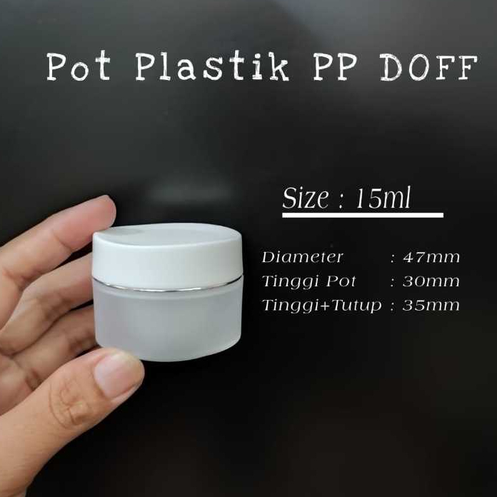 Pot cream PP bunga Import 15gr Pot skincare jar Plastik Kosmetik 15ml