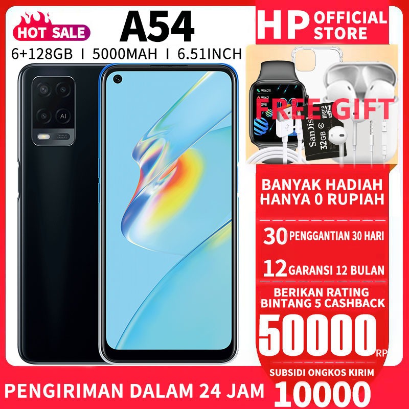 hp murah cuci gudang A54 Ram 6+128GB 5000Mah 6.51inch hp 1 jutaan smartphone android murah