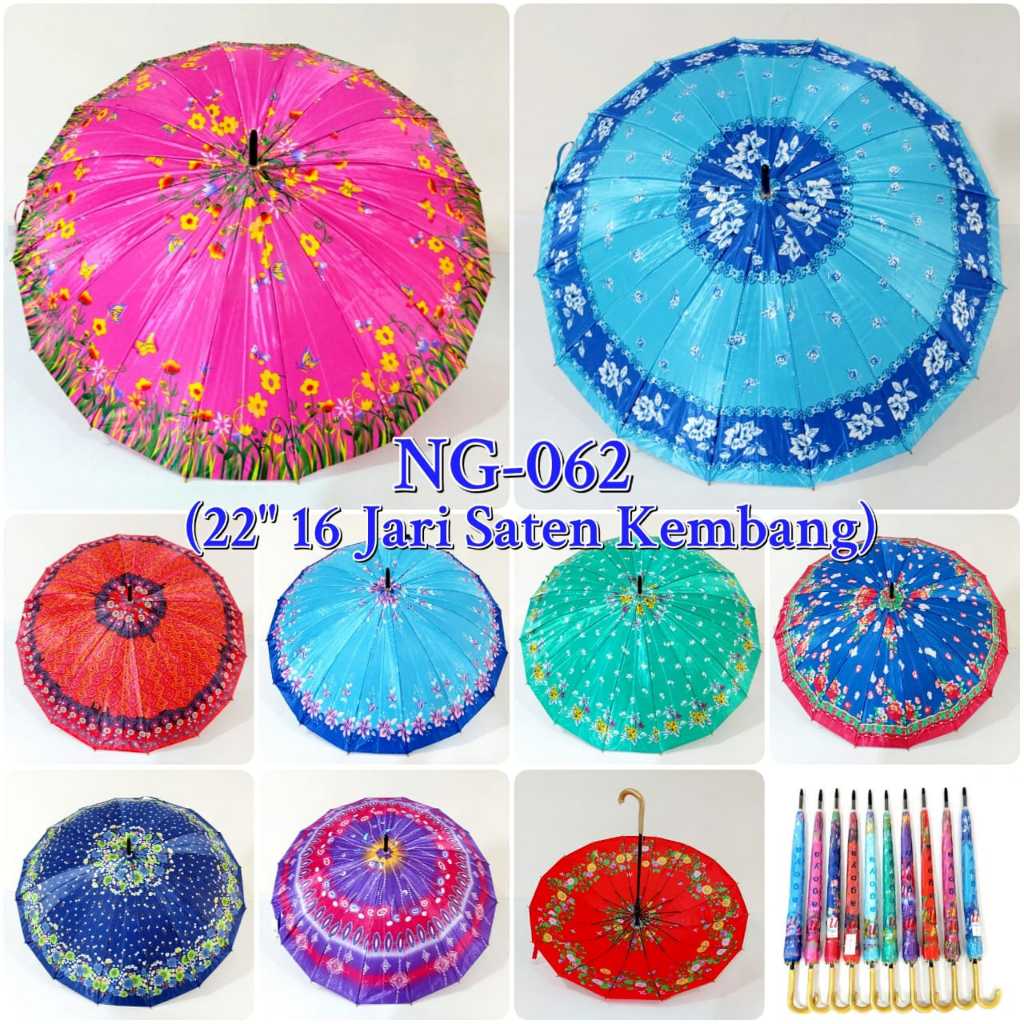 Payung Dewasa 16 Jari Motif Kembang Batik