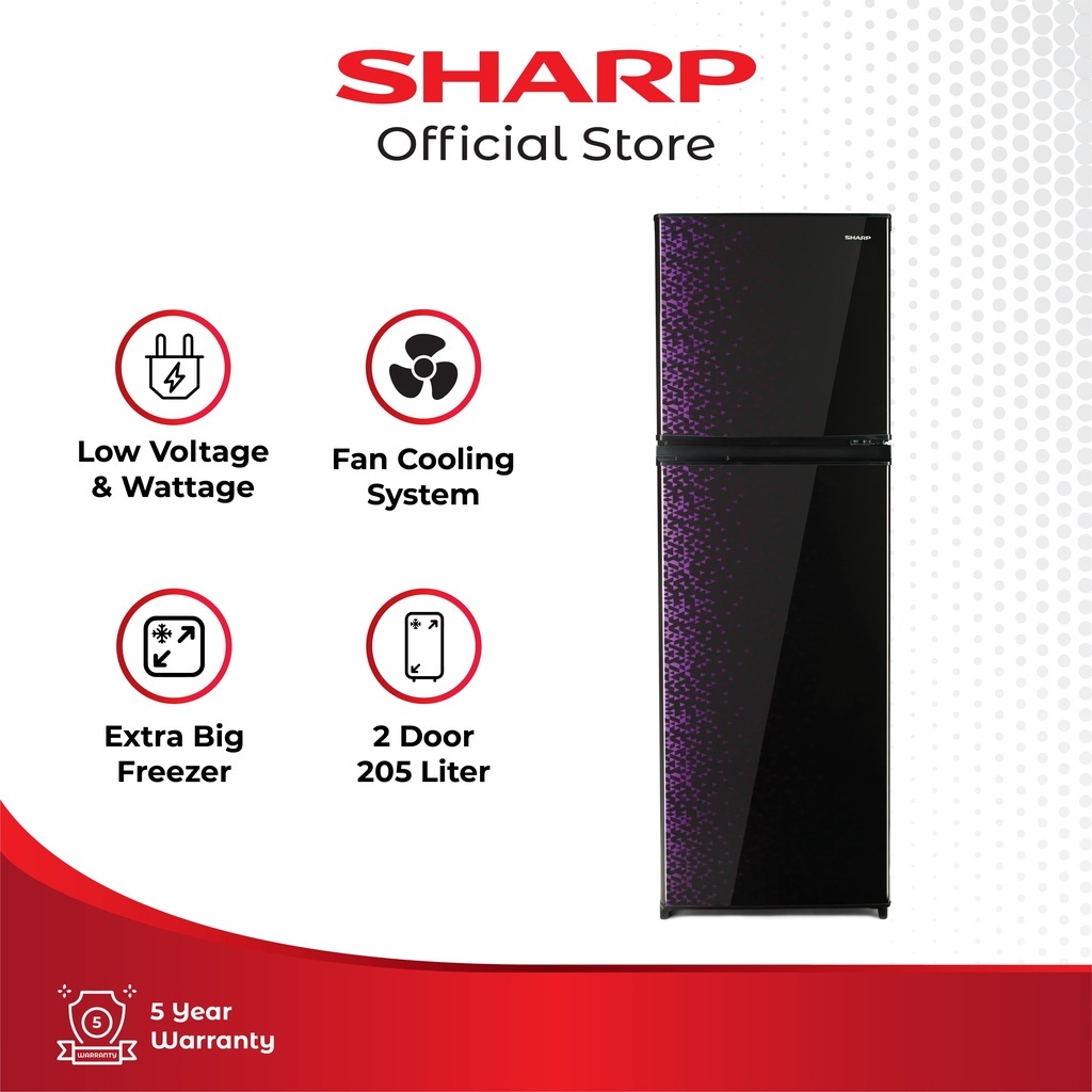 Sharp SJ-236MG-GB / SJ236MG Kulkas 2 Pintu 205 iIter