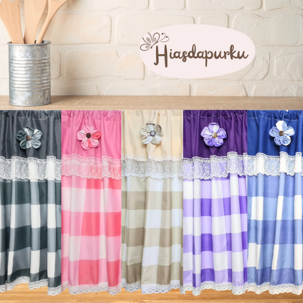 Gorden Kolong Dapur /Tirai Kolong Dapur/ Renda Shabby Premium