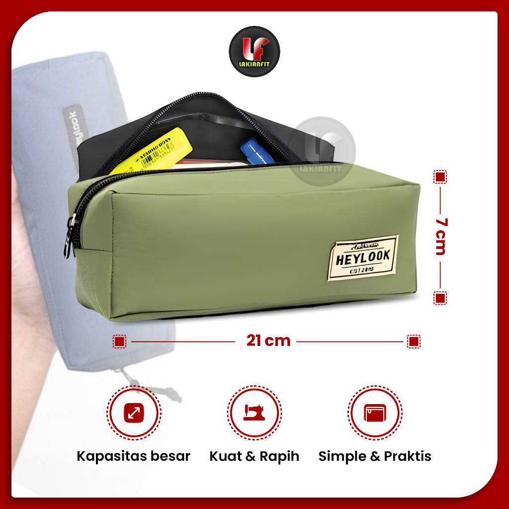 

Simple Pencil Case LF002 Tas Kotak Pensil Tempat Alat Tulis Sekolah Kantor Serbaguna Trendy Tidak Mudah Sobek