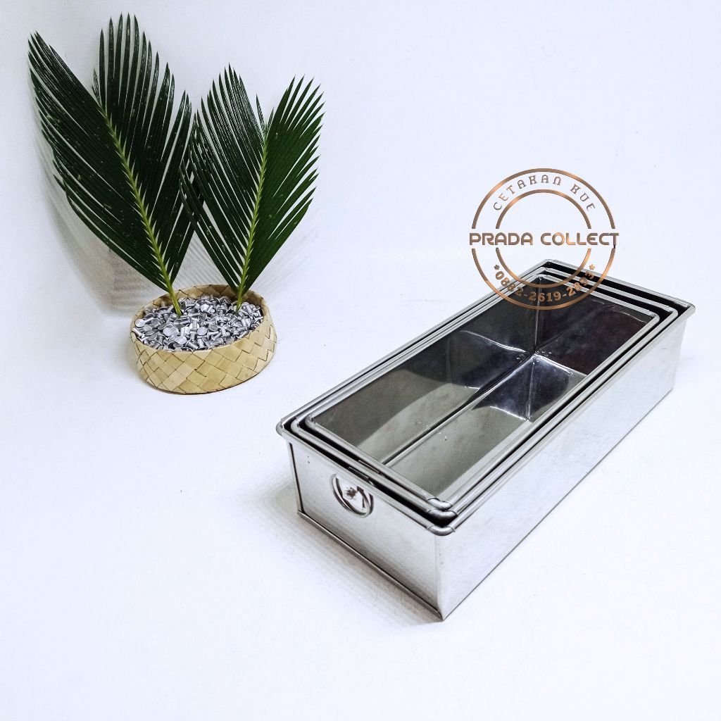 Loyang Brownies Stainless / Loyang Roti Tawar Stainless / Loyang Persegi Panjang Tinggi 6 Cm Bahan S