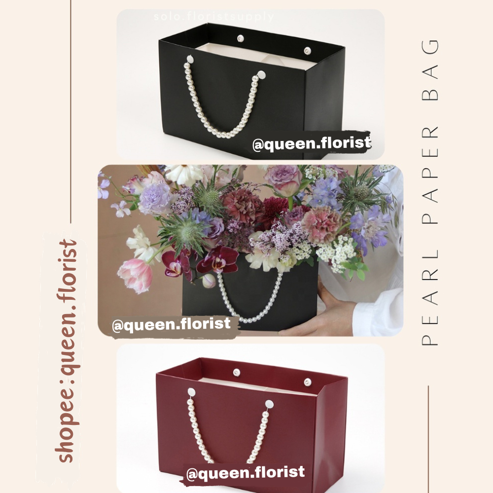 

PEARL BAG Flower Bag Gift Box Tas Bouquet Flower Dekorasi Handbag Paper Pearl Flower Box - flower box - tas bunga - barang florist - hadiah - aksesoris bunga PEARL Paper Bag - Bloom Box - Flower Box - Box Bunga - Vas Bunga - Kotak Bunga