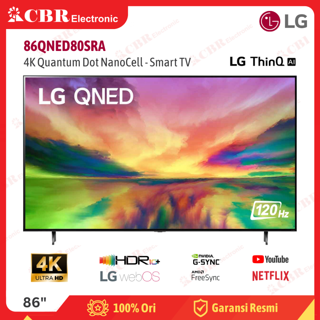 TV LG 86 Inch LED 86QNED80SRA (4K Quantum Dot NanoCell-Smart TV)