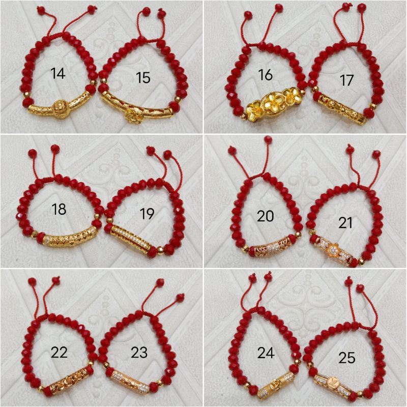 Gelang Tali Serut Kristal Plat Xuping