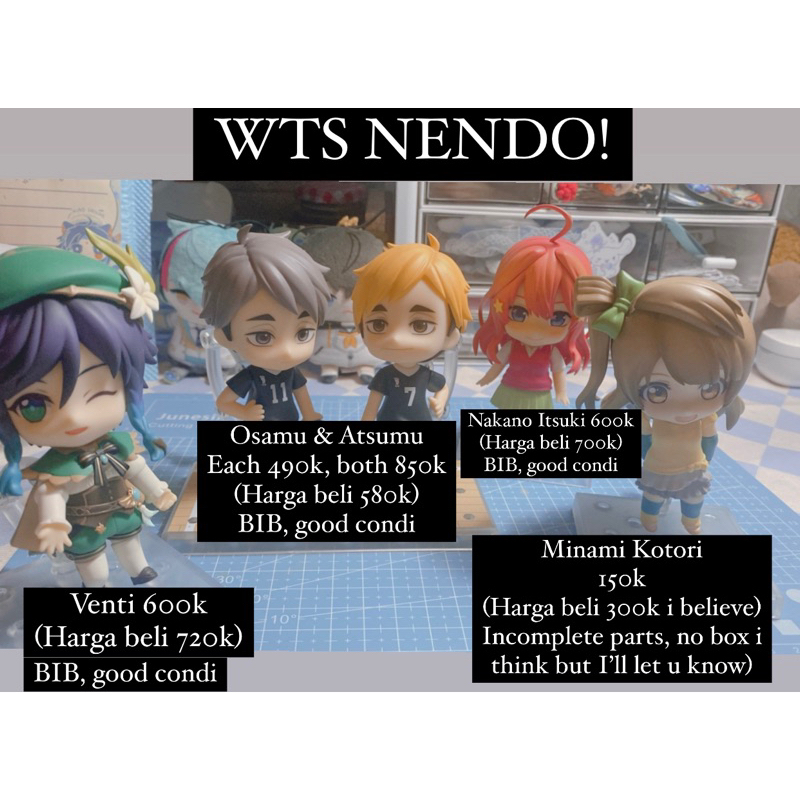 Nendoroid Venti Miya Osamu Atsumu Itsuki Nakano Kotori Minami