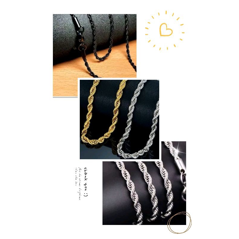 kalung titanium model tambang kalung wanita dan laki-laki