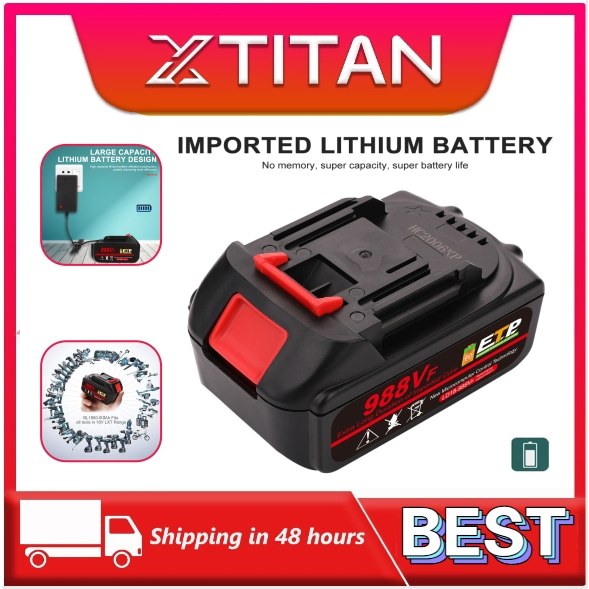 【COD】XTITAN 188 / 688 / 988VF Cordless Impact Wrench Battery Rechargeable Impact Drill 12V/16.8V/21V Lithium Li-Ion Battery Baterai Li-ion bor Baterai tangan/JLD Alat Bor Isi Ulang/alat-alat listrik Battery