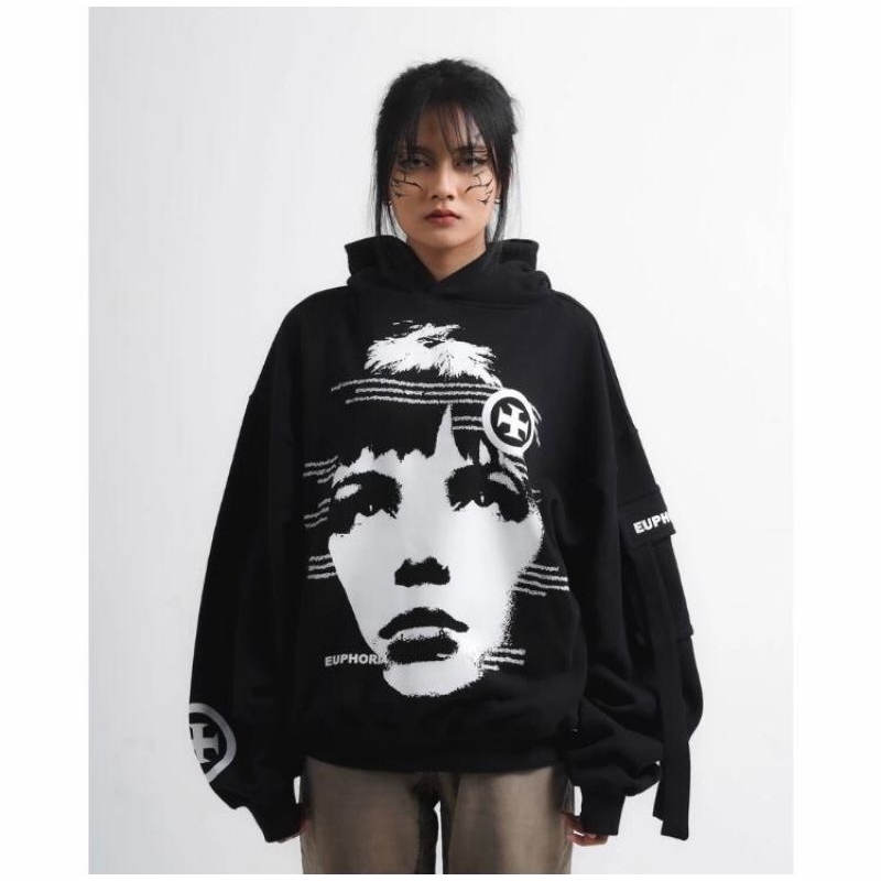 Euphoria Hoodie boxy oversize - Artheia Black