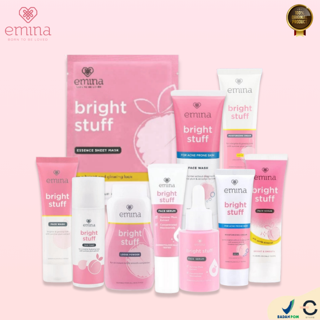 [ORI BPOM] EMINA Bright Stuff Series | EMINA Prone Skin Series | Facial Wash | Face Scrub | Micellar