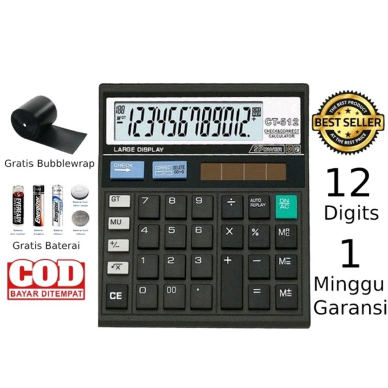

Kalkulator CITIZEN 12 Digit | Alat Hitung CT 512 | Calculator Model CITIZEN | Kalkulator Dagang Besar