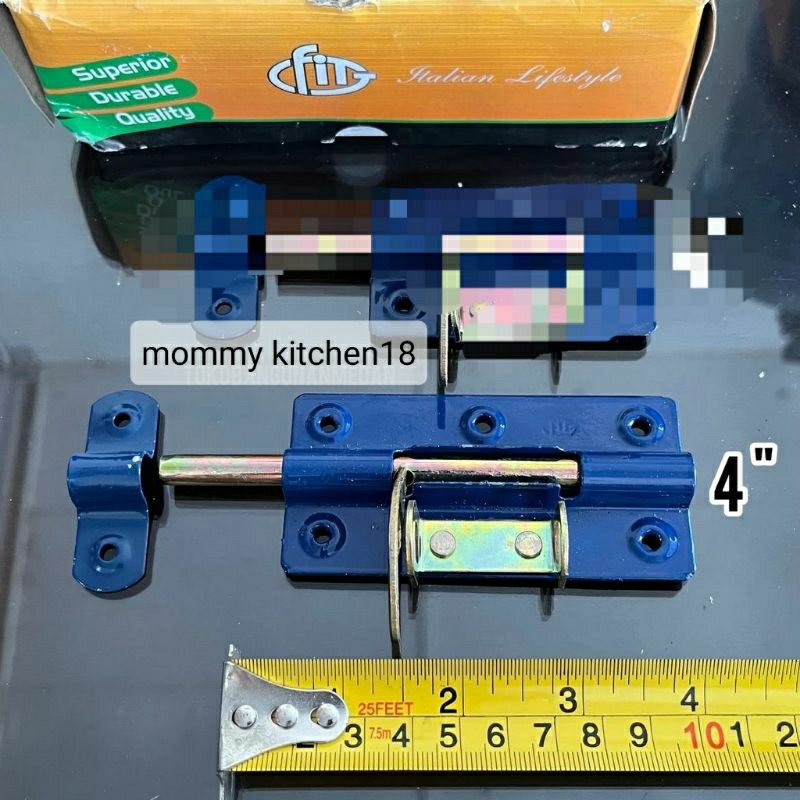 grendel gembok Fit 4inch / grendel tempat gembok ovarval besi biru