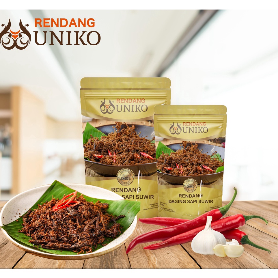 

Rendang Daging Sapi Suwir Asli Padang Kemasan Ekonomis 125gram.