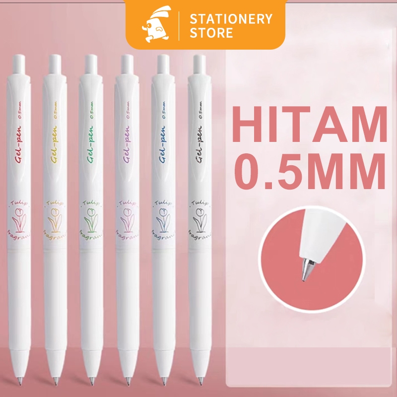 

Gel Pen Pulpen Gel Retractable Tinta Hitam 0.5mm-Rabbit Stationery