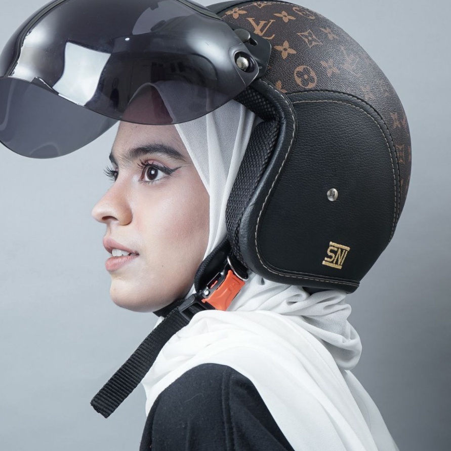 Paling Laris BISA COD Helm kulit motif LV Helm LV Bogo wanita murah aesthetic Bogo Kulit LV Motif LV