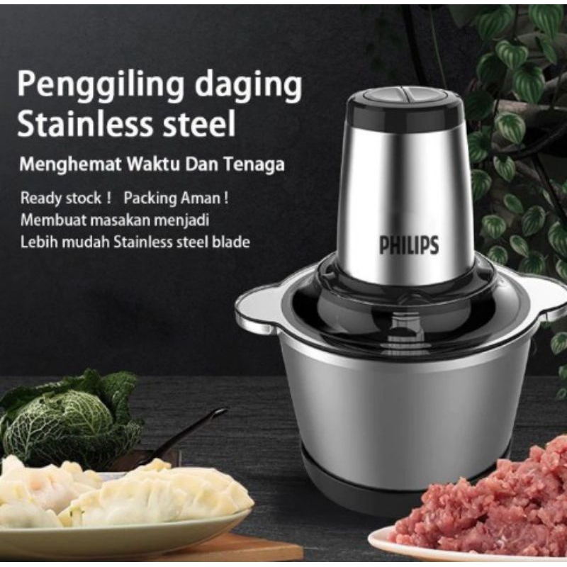 COPER PHILIPPS PENGILING DAGING FOOD STANLESS KAPASITAS 2L BLENDER PHILIPS PENGGILING DAGING