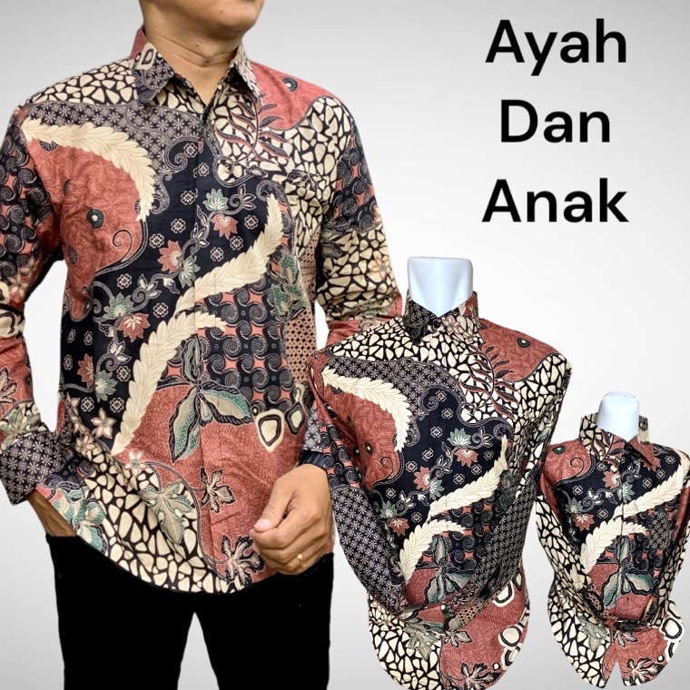 ⚡XPRESS⚡ ST PEACH PINK TERBARU Batik couple ayah dan anak warna baby pink,warna peach (warna Salem)l