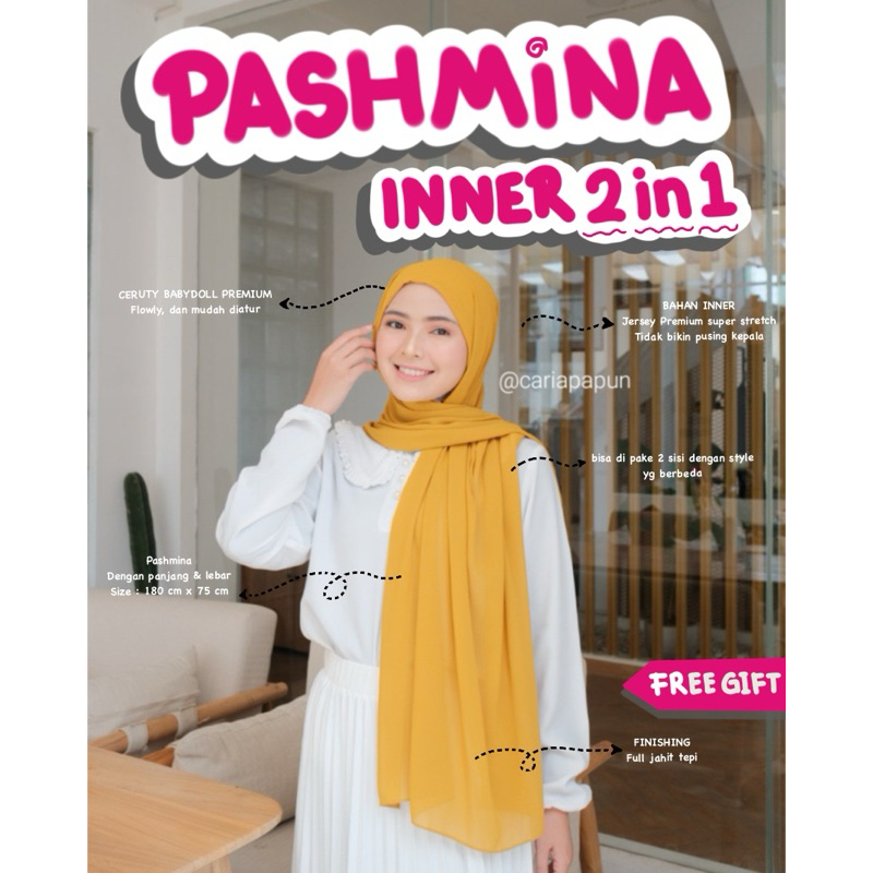 Pashmina Inner 2in1 - pashmina instan - jilbab instan