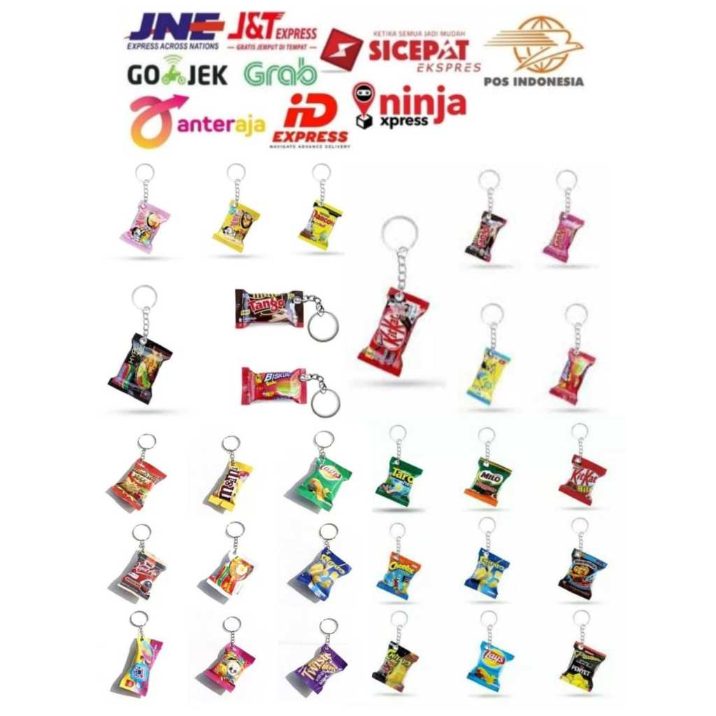Gantungan Kunci Snack Miniatur Makanan Ringan Souvenir Pernikahan Ulang Tahun Mini Kecil