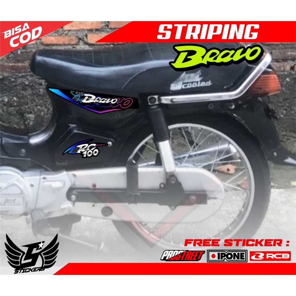 STRIPING VARIASI MOTOR SUZUKI RC 100 BRAVO / STICKER LIST MOTOR SUZUKI RC 100 BRAVO