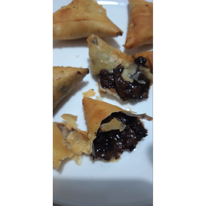 

Samosa sambosa coklat chocolate melted meleleh