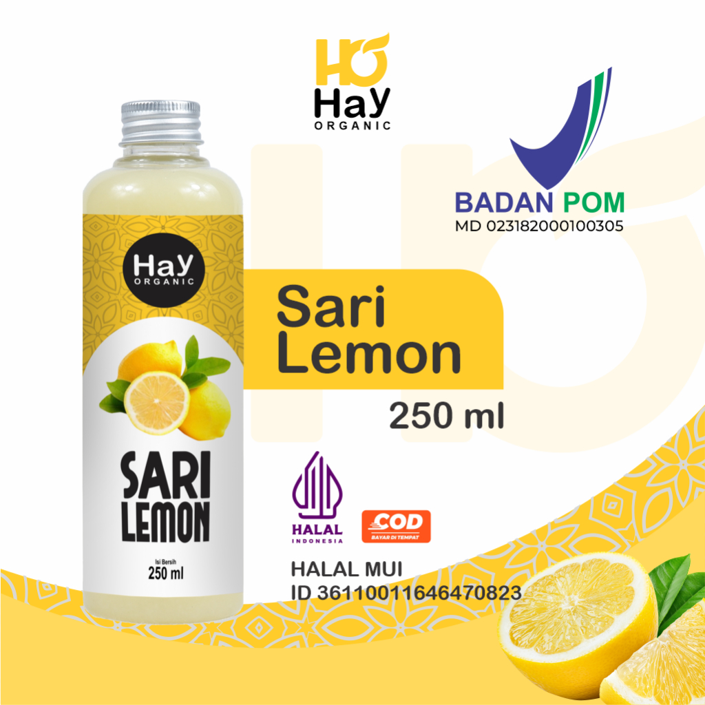 

Hay Organic - Sari Lemon Murni Diet Alami 250 ml Pure Lemon Juice Fresh Detox