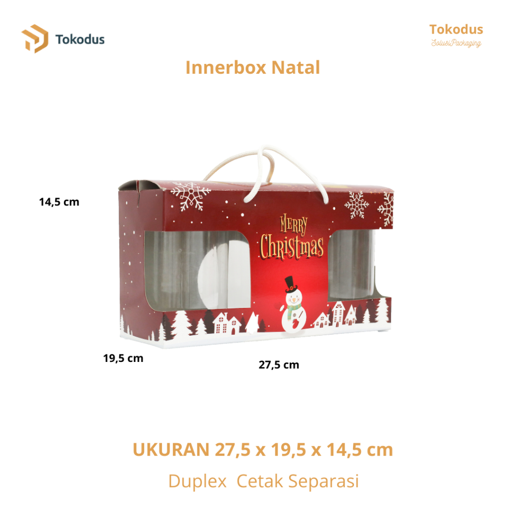 

Dus Box Tabung Natal | Packaging Hampers Isi 3 Toples Jar uk 600 gr Uk 27.5 x 9.2 x 14.5 cm - Tokodus Cimahi