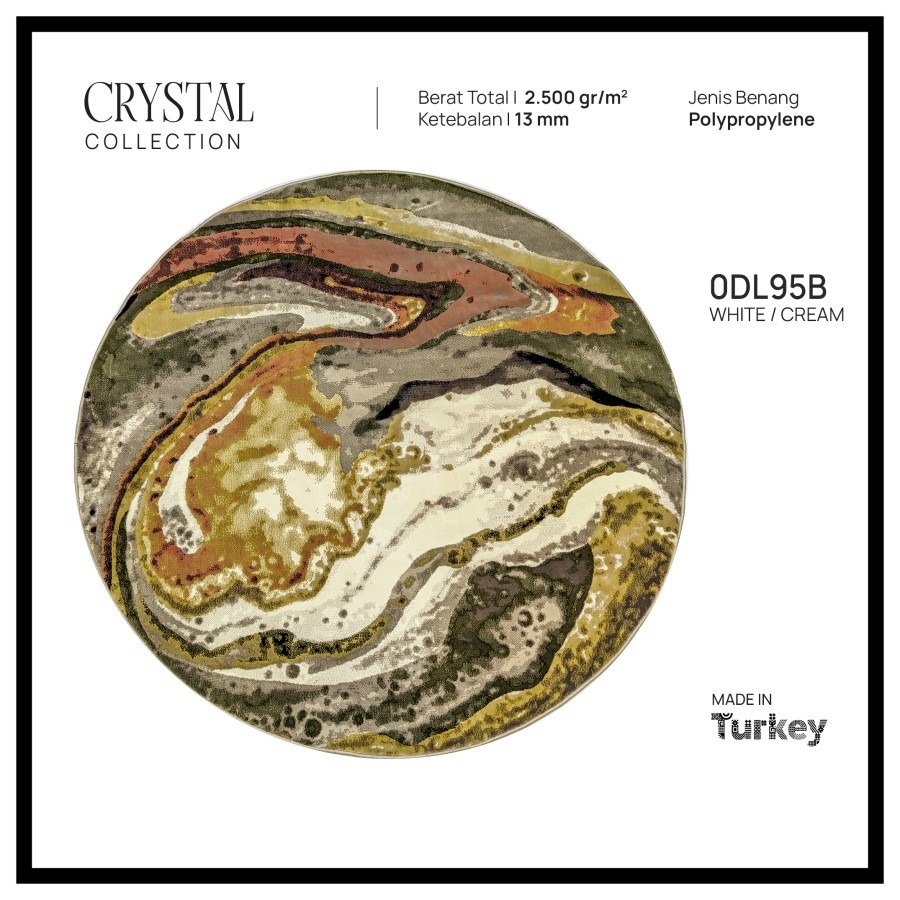 Karpet Bulat Tebal Modern Minimalis 200x200 ~ Crystal II