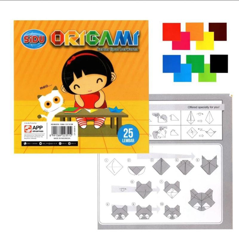 

kertas lipat origami sinar dunia SIDU 12 x 12 isi 25 lbr
