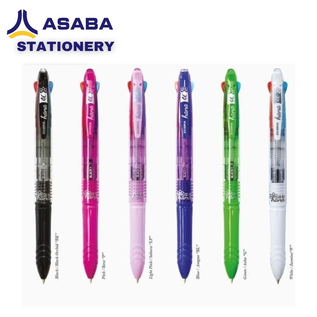 

Asaba Stationery - Pen/Pulpen/Bulpen Cetek Hana A4C Warna-Warni 4 Warna 0.7mm