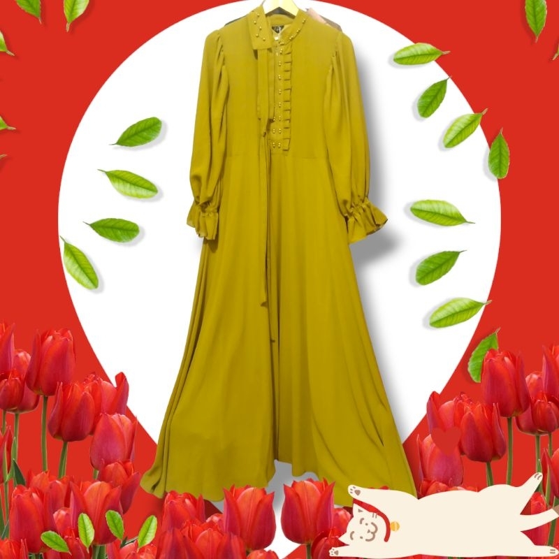 [ZetNM] Gamis Lemon Busui Friendly Maxy Dress Ceruty Babydoll Premium