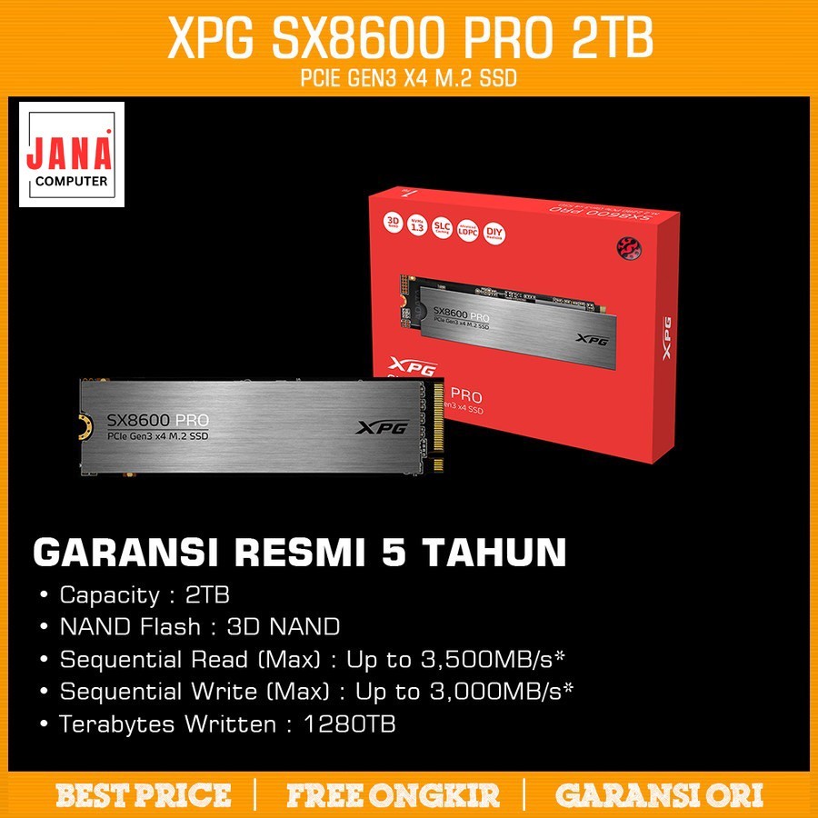 SSD ADATA XPG SX8600 PRO 2TB - SSD M.2 NVMe PCIe Gen 3x4