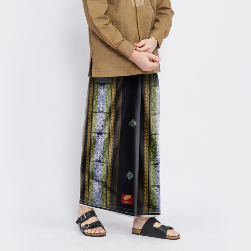 Sarung ATLAS Premium 790 Jacquard Songket Hitam Hijau
