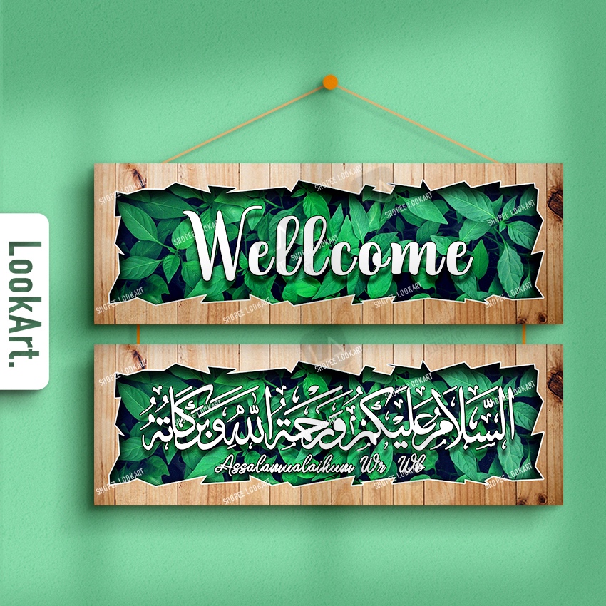 HIASAN DINDING ASSALAMUALAIKUM WELCOME HOME PAJANGAN DINDING ASSALAMUALAIKUM
