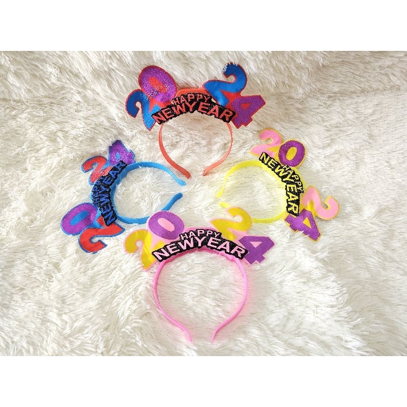 Bando LED Happy New Year 2024 / bandana party / bando tahun baru