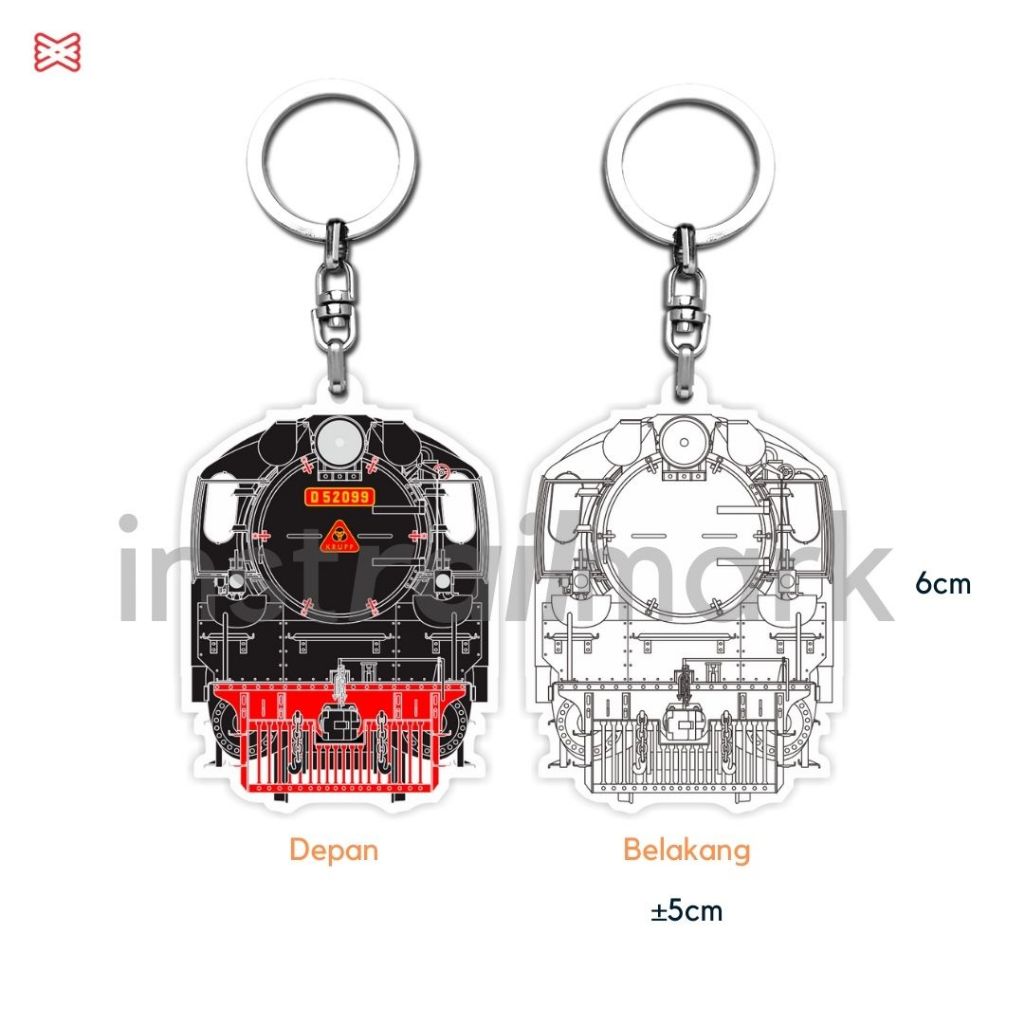 Gantungan Kunci Kereta Api | Lokomotif Uap D52