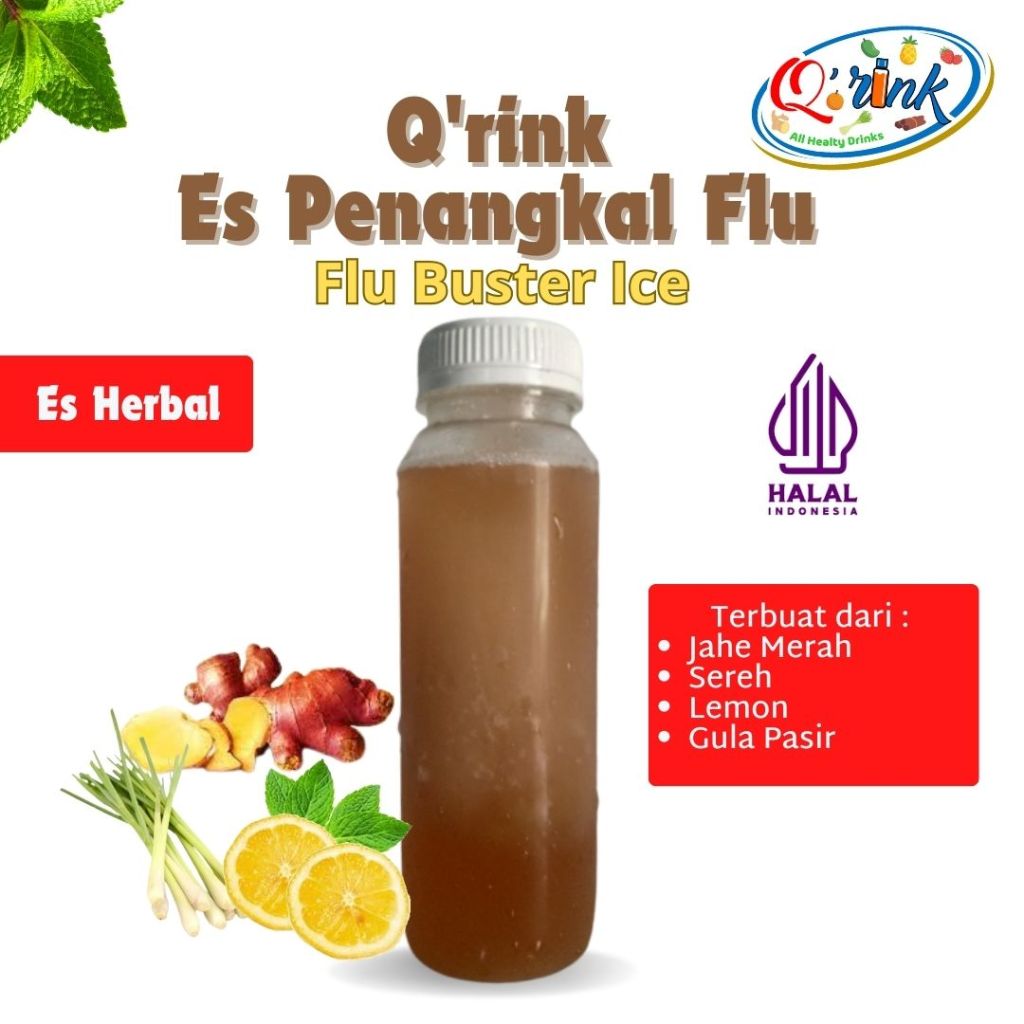 

Qrink Es Penangkal Flu-Minuman Herbal Tradisional Higenis Sehat Segar-Jahe Merah Sereh Lemon Gula Pasir-Botol Kale 250 ml-Tanpa Pengawet Buatan Tanpa Pemanis Buatan Tanpa Perisa Makanan-Sertifikat Halal