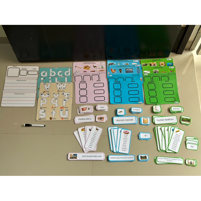 Upgrade Paket Belajar membaca Montessori (phonic, pink series montessori, green series montessori, b