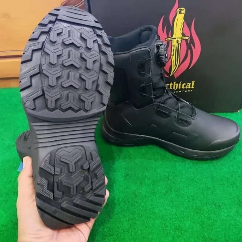 Sepatu PDL Tactical Century Tali Putar Full Kulit.