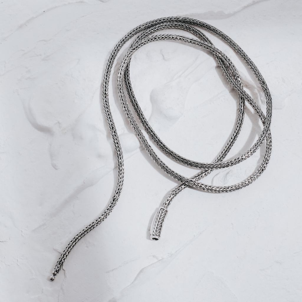 [Original Kalung Perak 925] Kalung Anyaman Perak 925 Pria Sunaka Jewelry Koleksi Sutramala Nakula