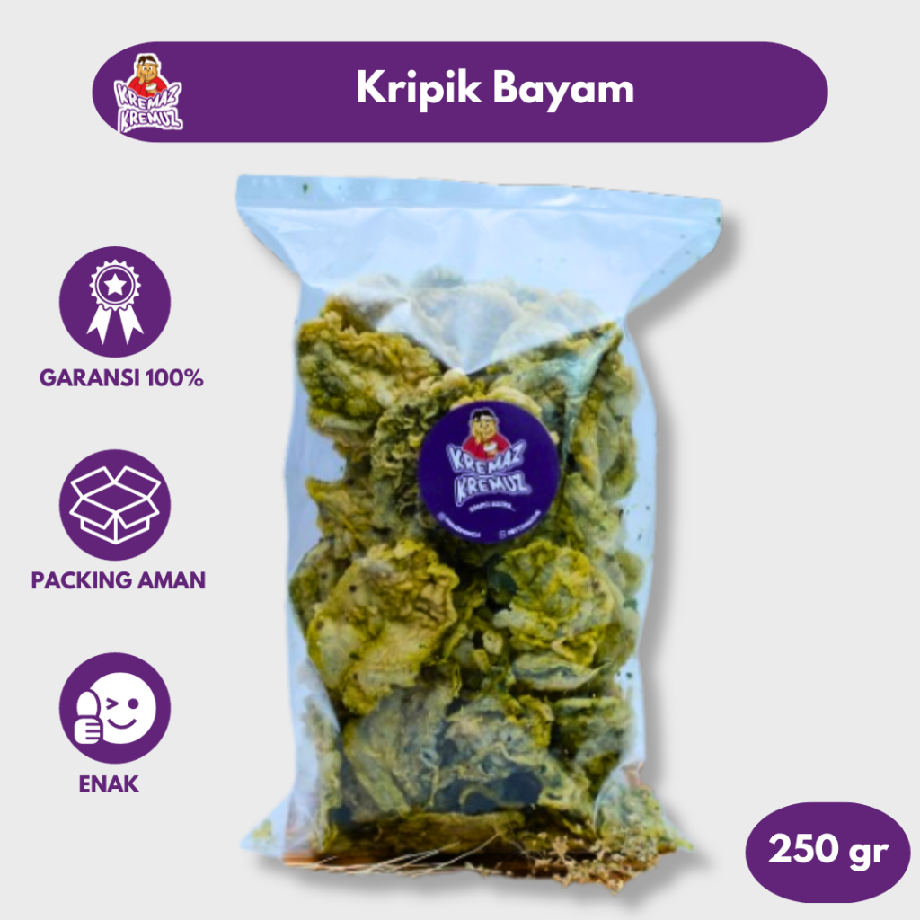 

KRIPIK BAYEM / KERIPIK BAYAM CRISPY GURIH RENYAH 250gr