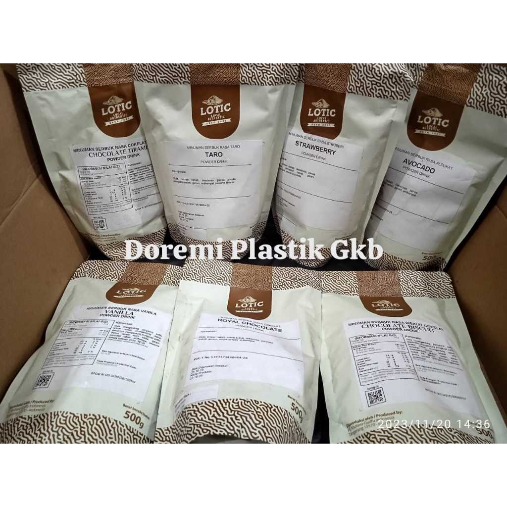 

LOTIC SERBUK MINUMAN ANEKA RASA 500 GR / coklat strawberry tiramisu taro alpukat vanilla red velvet