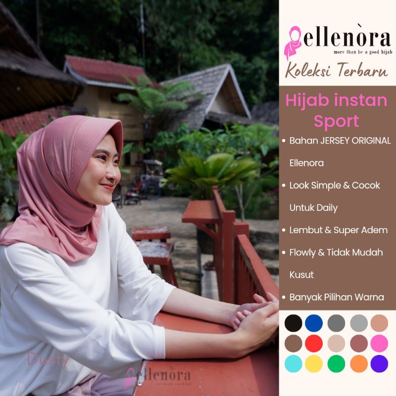 Ellenora Hijab Sport Jersey Jilbab Sport Jersey Hijab Instan Sport