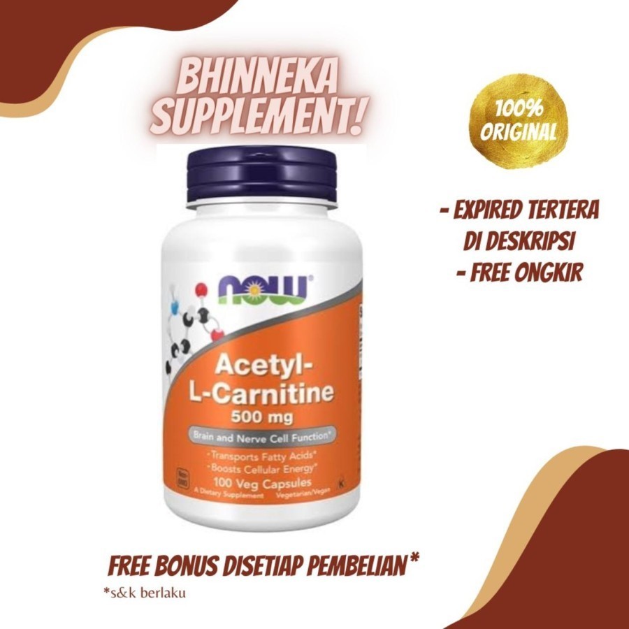 NOW Foods Acetyl-L-Carnitine 500mg (100 caps) NOW Acetyl Lcarnitine NOW Foods Acetyl L Carnitine 500