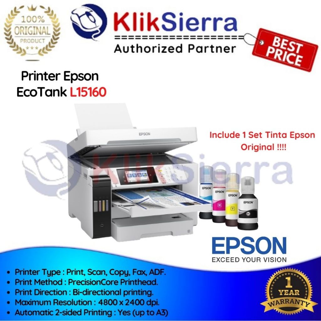 EPSON L15160 EcoTank A3 WiFi Duplex All In One Ink Tank Printer ORI