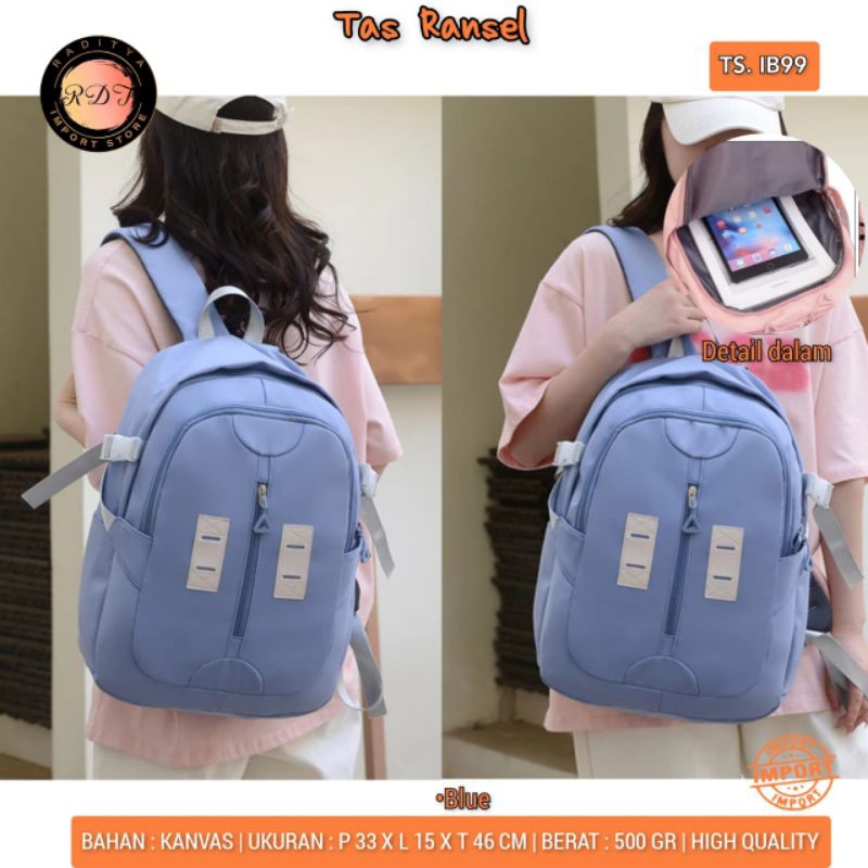 Tas Ransel Import bahan Kanvas high quality original by RDT