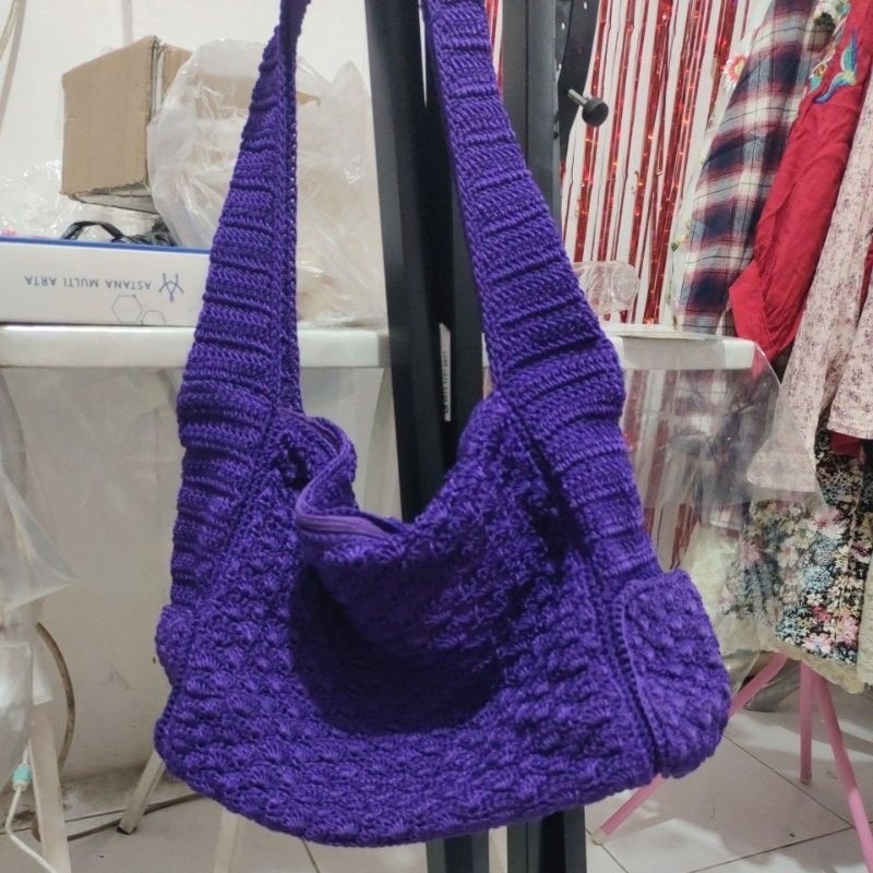 Tas Rajut Warna Ungu
