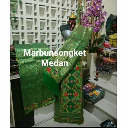 songket palembang set cewek dan cowok