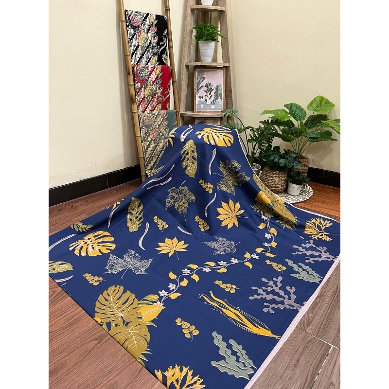 Kain batik solo daun akar gede 3 ecoprint